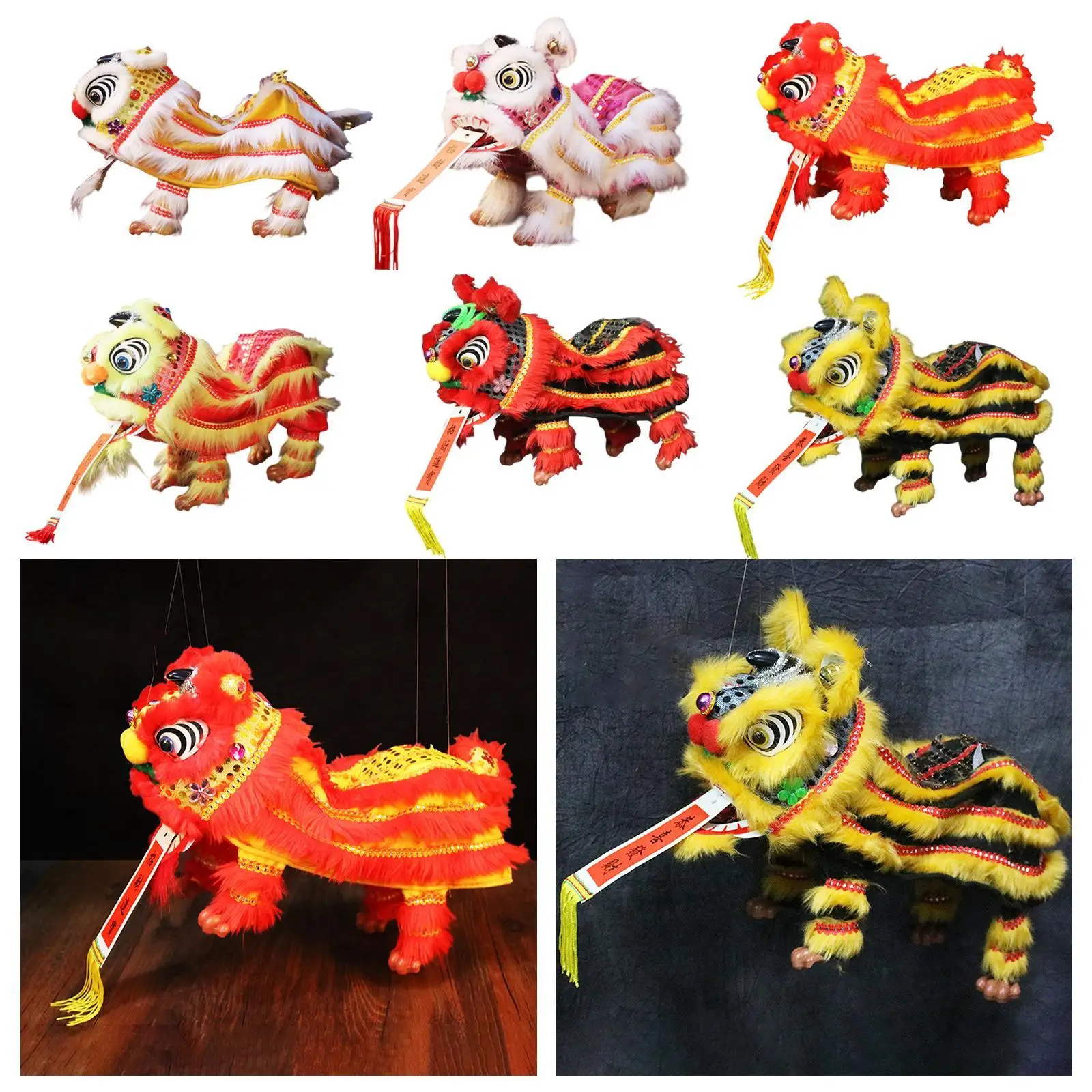 

Hand String Puppet with Rod Creative Chinese Marionette Lion Toy for Kids Multicultural Projects Chinese New Year Parties Gifts