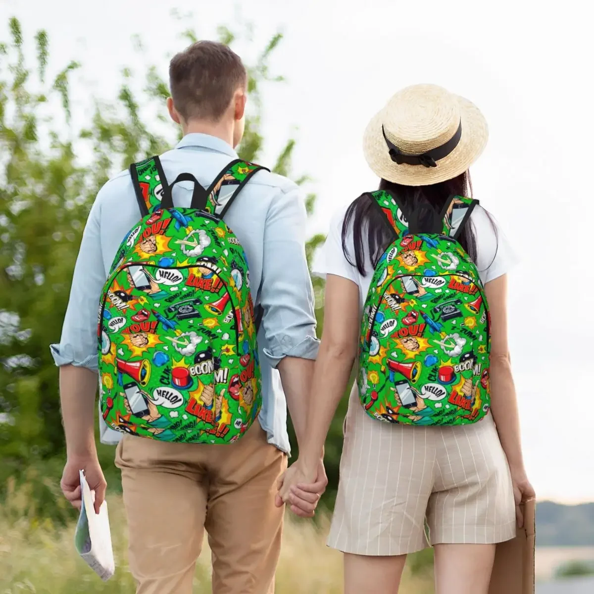 Colección de cómics de superhéroes Vintage para hombres y mujeres, mochila escolar de lona para estudiantes, regalo universitario medio alto