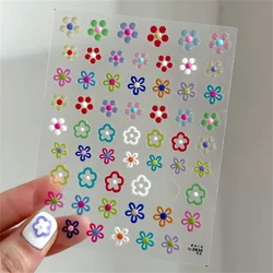 5D Jelly Colorful Flower Nail Art Stickers Japanese Kawaii Flower Design Nail Decorations Decals Slider Self Adhesive DIY Salons