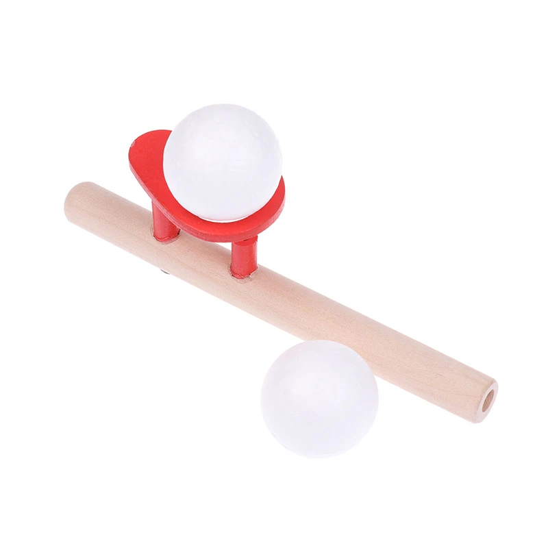 Wooden Suspension Ball Blower Sports Foam Balls Floating Kids Blow Pipe And 2 Balls Game Stress Reliever Balance Blowing Toy