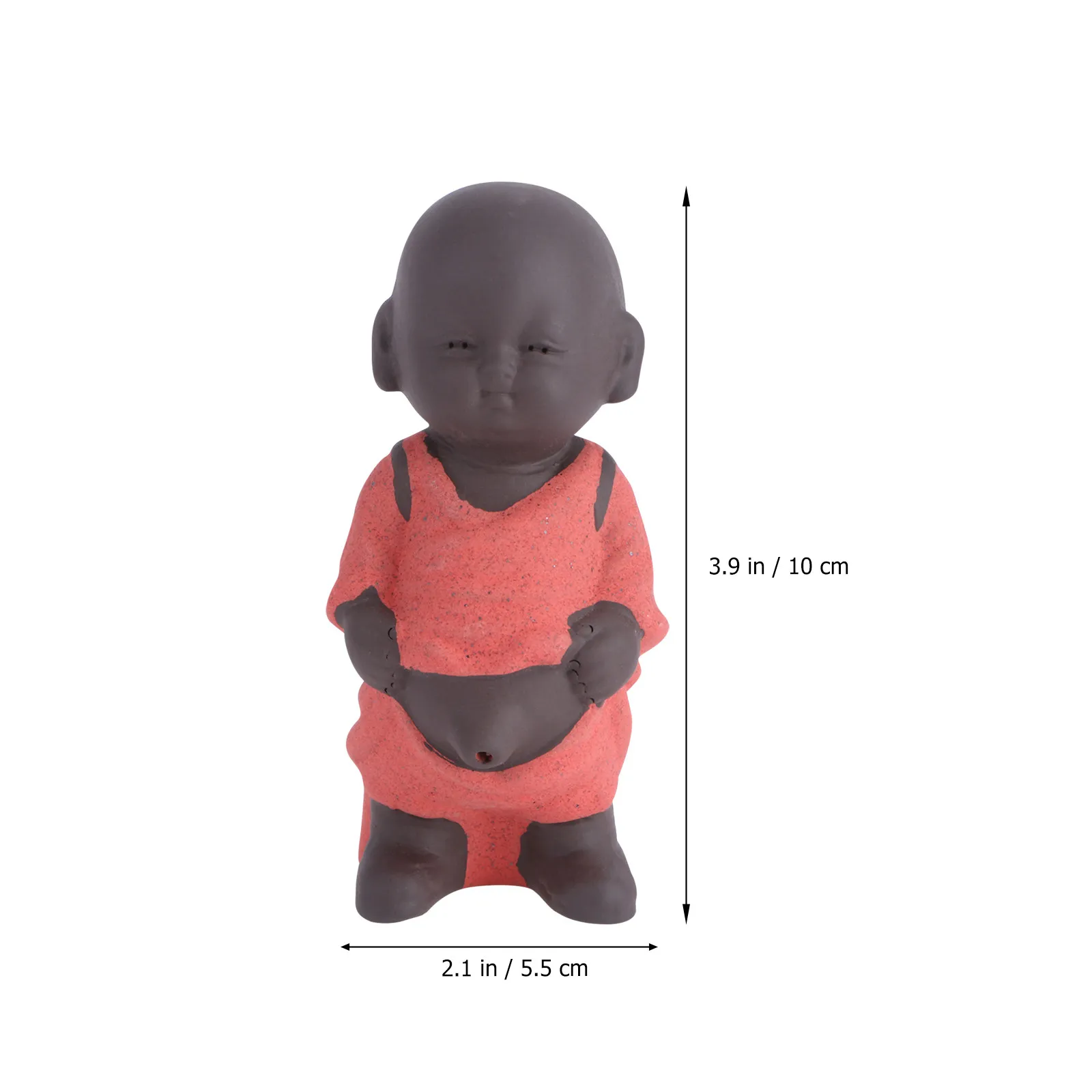 Adorable Zen Monk Statue Purple Clay Material Buddha Ornament Tea Ceremony Accessory Meditation Decor Gift Buddha Decoration