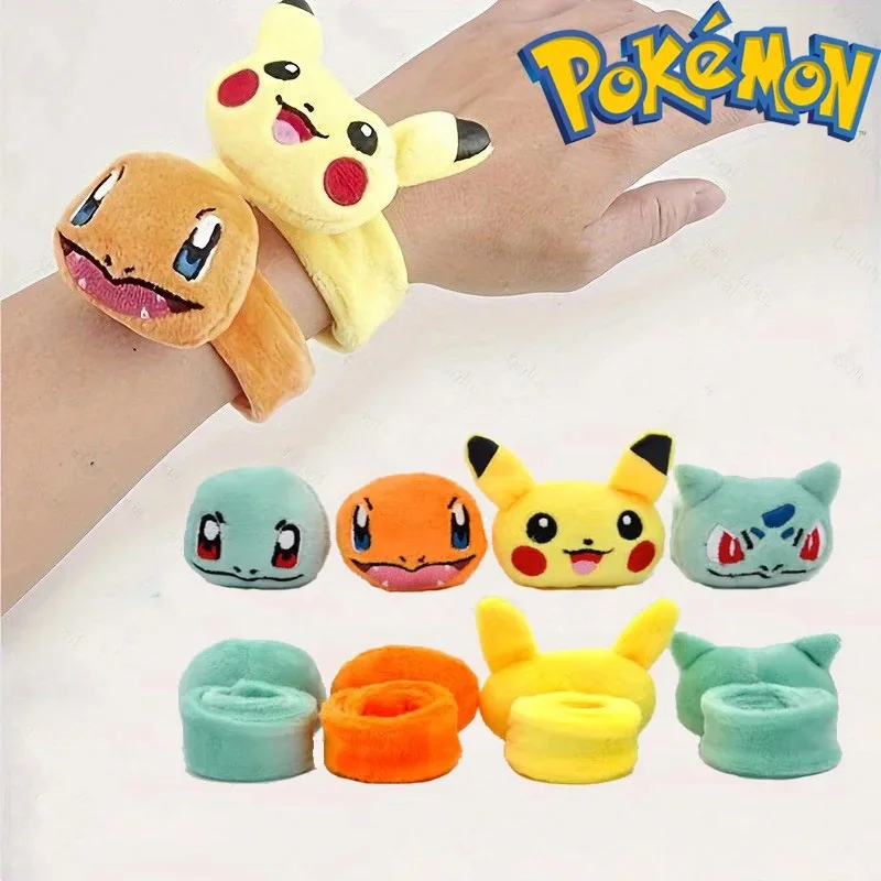 

Pokemon Series Plush Wristband Bracelet Anime Figure Pikachu Bulbasaur Cute Soft Stuffed Toys Children Partys Supplies Gifts