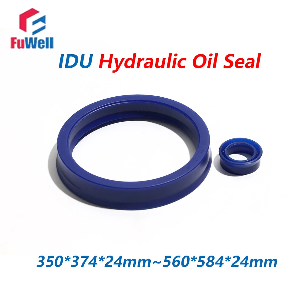 Fuwell 1pcs IDU Polyurethane Hydraulic Oil Seal Durable PU Material for Hydraulic Systems Various Sizes 350*374*24~560*584*24mm