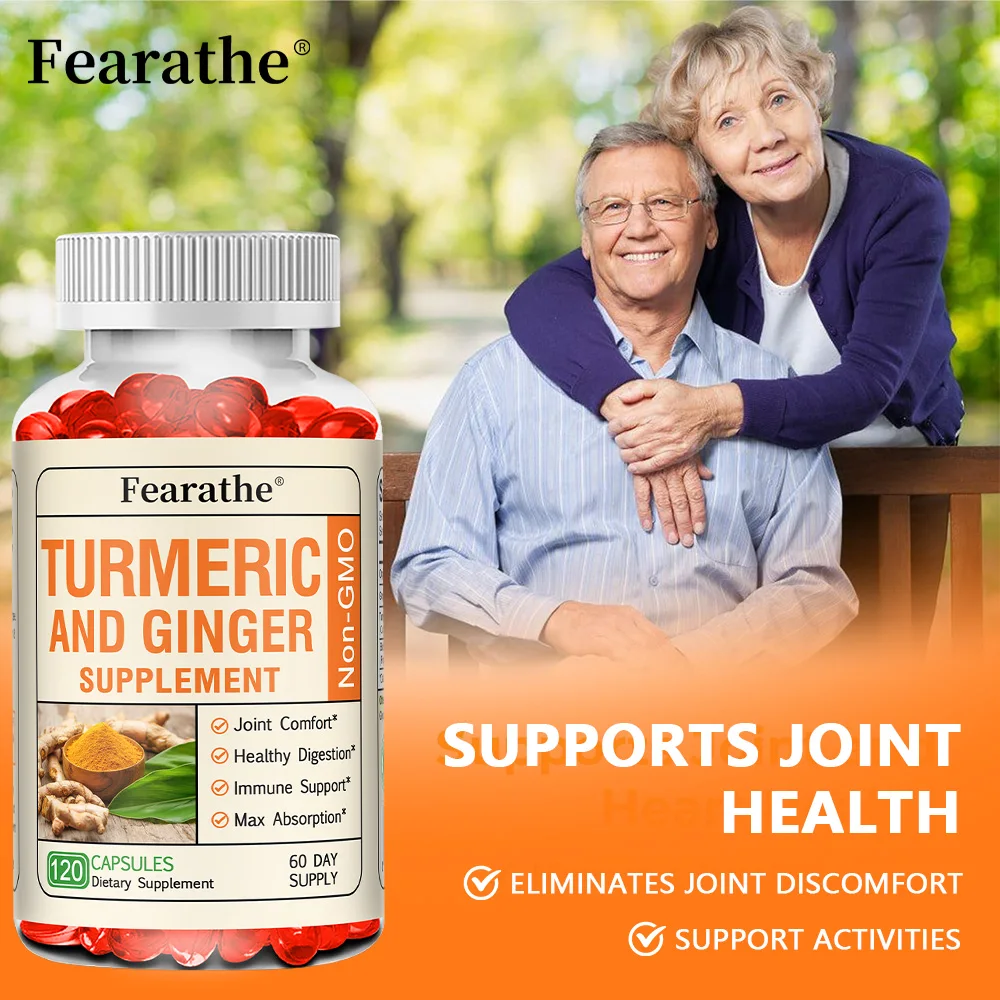 Turmeric Curcumin Capsules with Ginger & Black Pepper, Supports Joint Mobility, Digestion, Immune & Overall Body Health