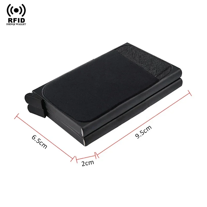 남성용 더블 메탈 케이스 팝업 카드홀더, RFID 차단 방지 알루미늄 지갑, 남성용 매직 스마트 지갑, 소형 미니멀리스트 지갑