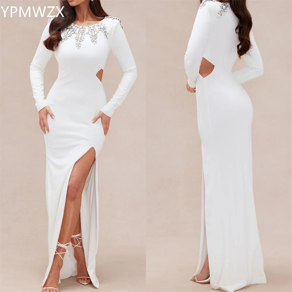 

Customized Evening Dress Formal Women YPMWZX Scoop Neckline Mermaid Floor Length Skirts Bead Bespoke Occasion Dresses Prom Gown