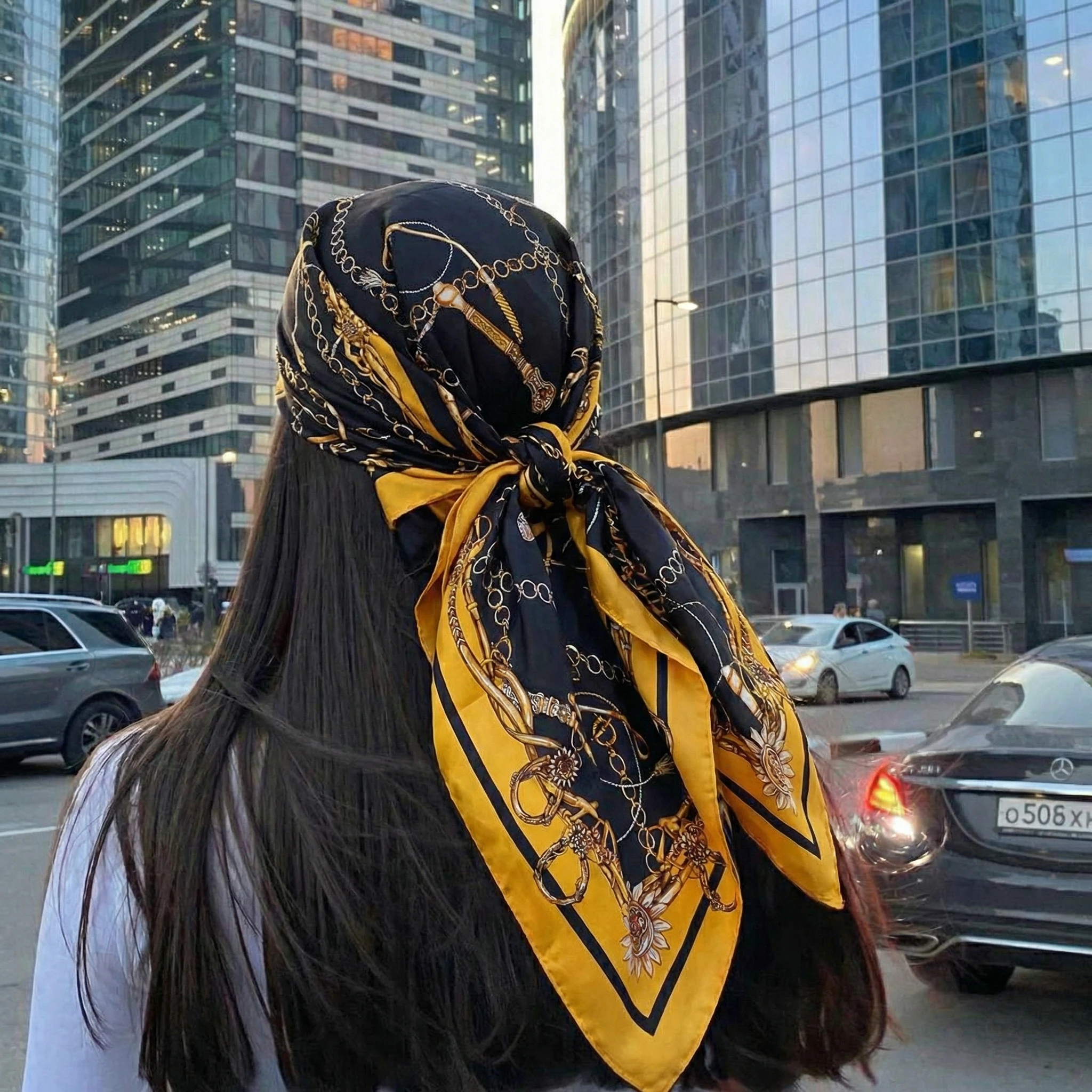 

90*90cm Square Silk Scarf Women Colorful Beautiful Paisley Foulard Soft Satin Shawl Kerchief Scarfs Neck Headscarf 2026