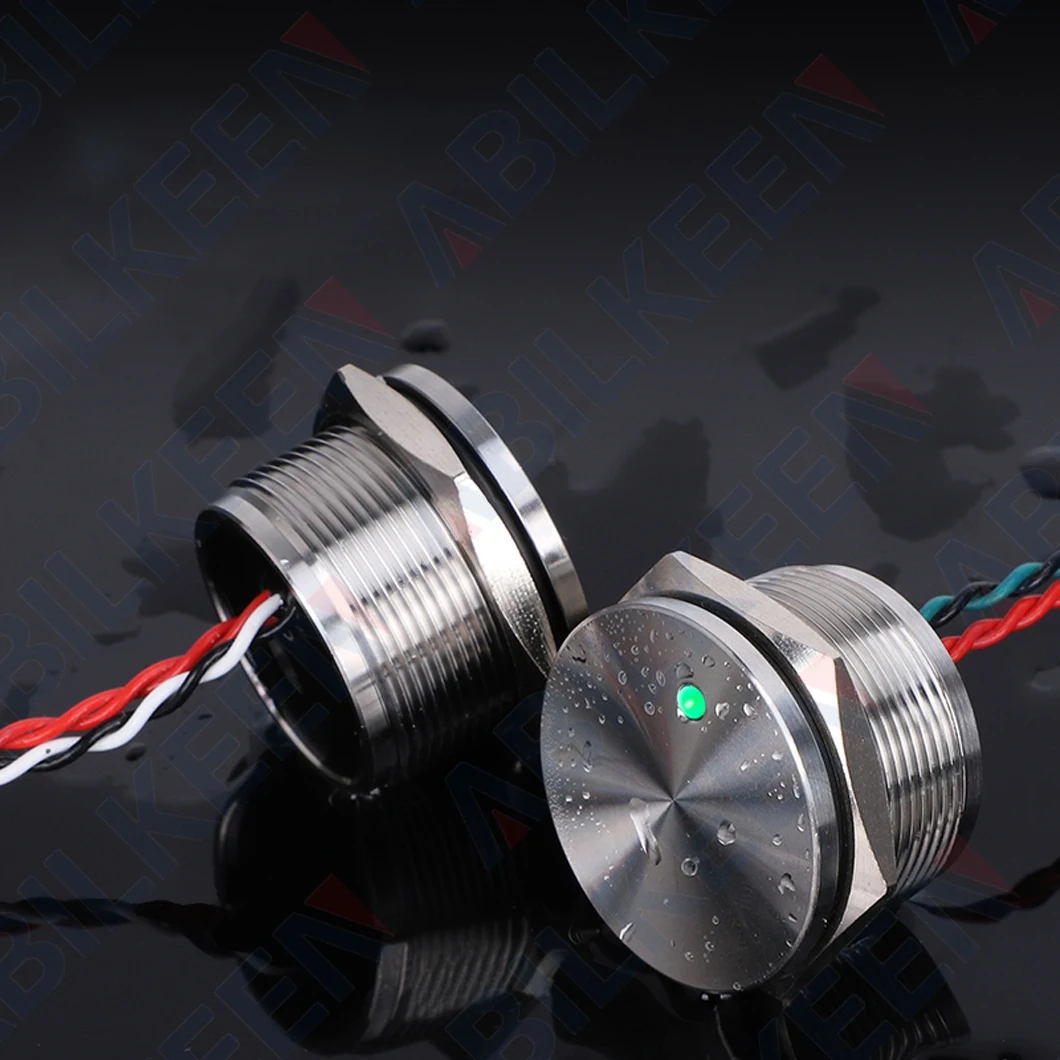 

ABILKEEN 25MM 1NO Momentary/Latching Piezo Electric Switch 304 Stainless Steel Touch Press Sensitive Switch with Dot LED Light
