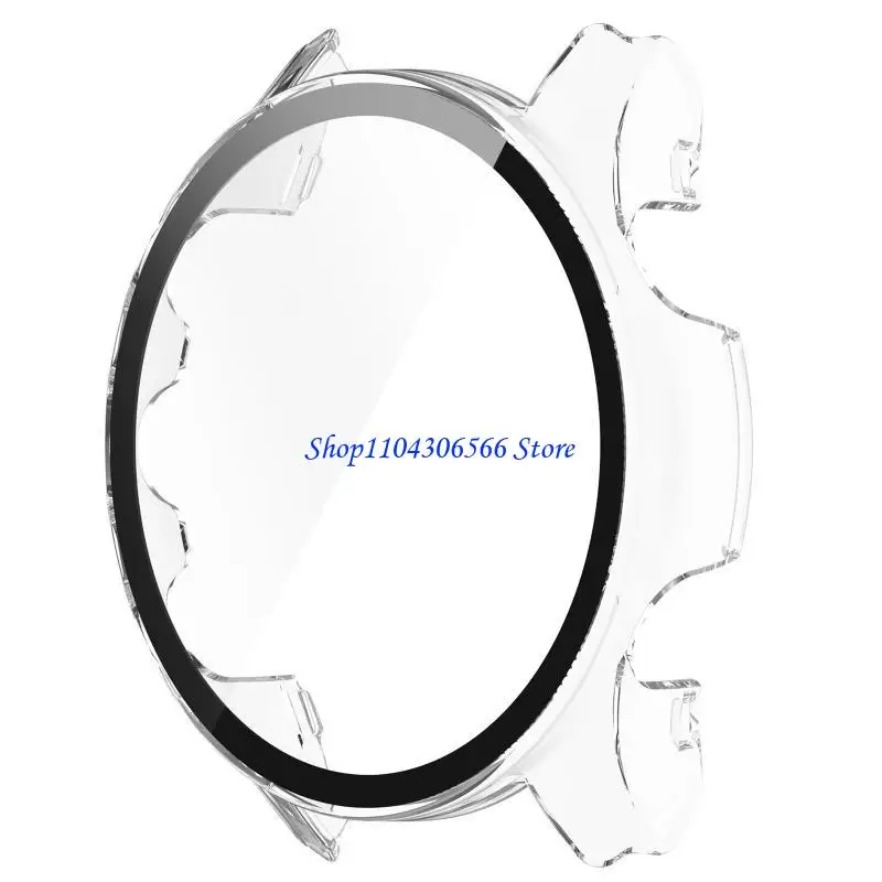 02DD Tempered Glass One-piece for Shell Screen Protector for Case for Smart Watch Bumper Cover Protective Film for GarminFore