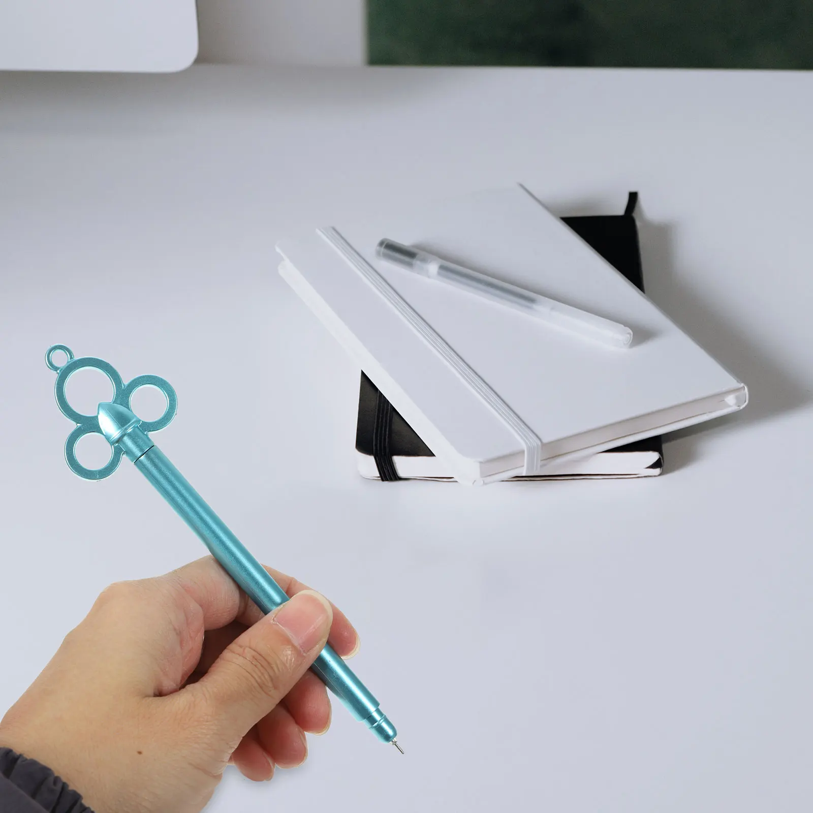 12Pcs Retro Key Gel Pens Portable Signature Pens Key Shaped Creative Writing Pen Set for Office School Students Prize