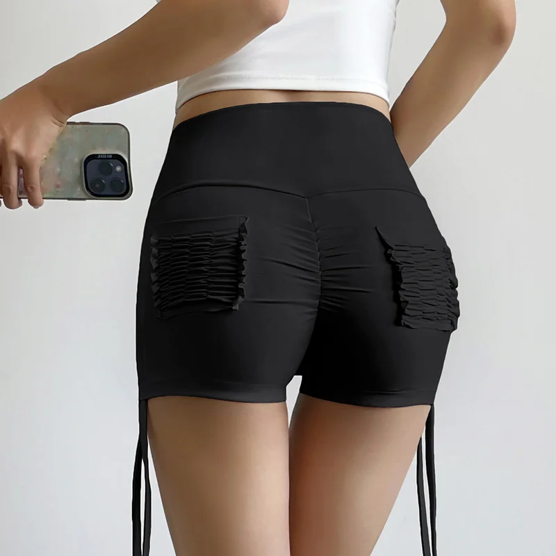 Sports Shorts for Women Gym Quick Dry Biker Shorts gym side drawstring Fitness Workout Yoga Shorts