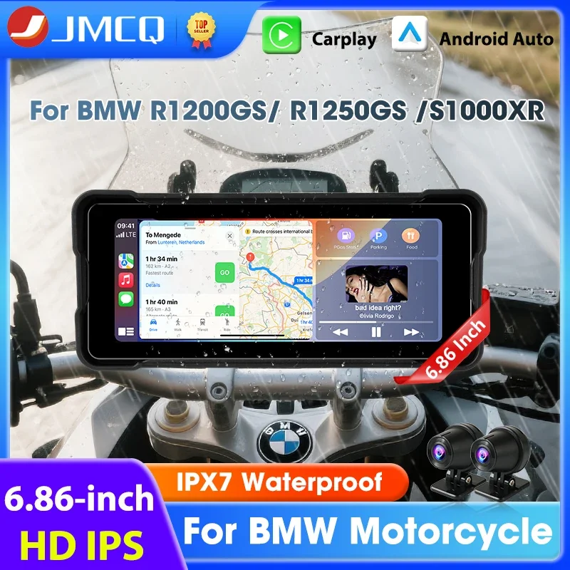 

6,86-дюймовый мотоциклетный навигатор для BMW R1200GS R1250GS ADV S1000XR беспроводной CarPlay Android Auto IPX7 водонепроницаемый мотоциклетный монитор