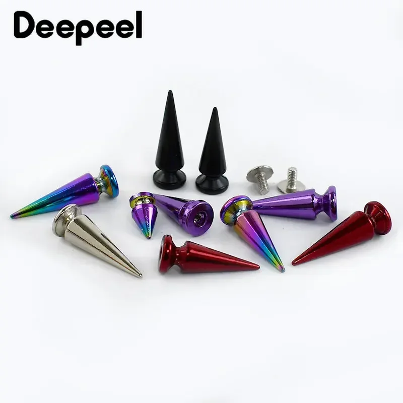 5/10Pcs Deepeel Metal Punk Rivet Cone Studs Spikes Screws Bag Shoes Clothes Decorative Nails DIY Leather Handcraft Accessories