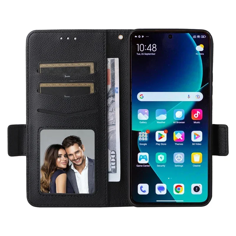 Für Xiaomi 14T Pro Luxus Flip PU Leder Brieftasche Lanyard Stand Fall Für Xiaomi Mi 14T Pro Telefon Fall