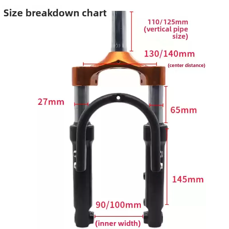 Folding electric replacement parts, 14 inch hydraulic shock absorber front fork, complete set of electric vehicle accessories