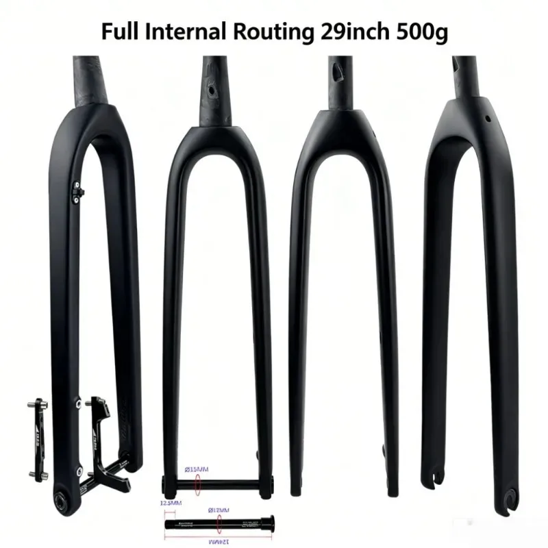 T700 Carbonfaser-Fahrradgabel mit Vollinterner Kabelführung, 29 Zoll, 100mm Nabe, Universell für Mountain-, Gravel- und Rennräder – Detail 1