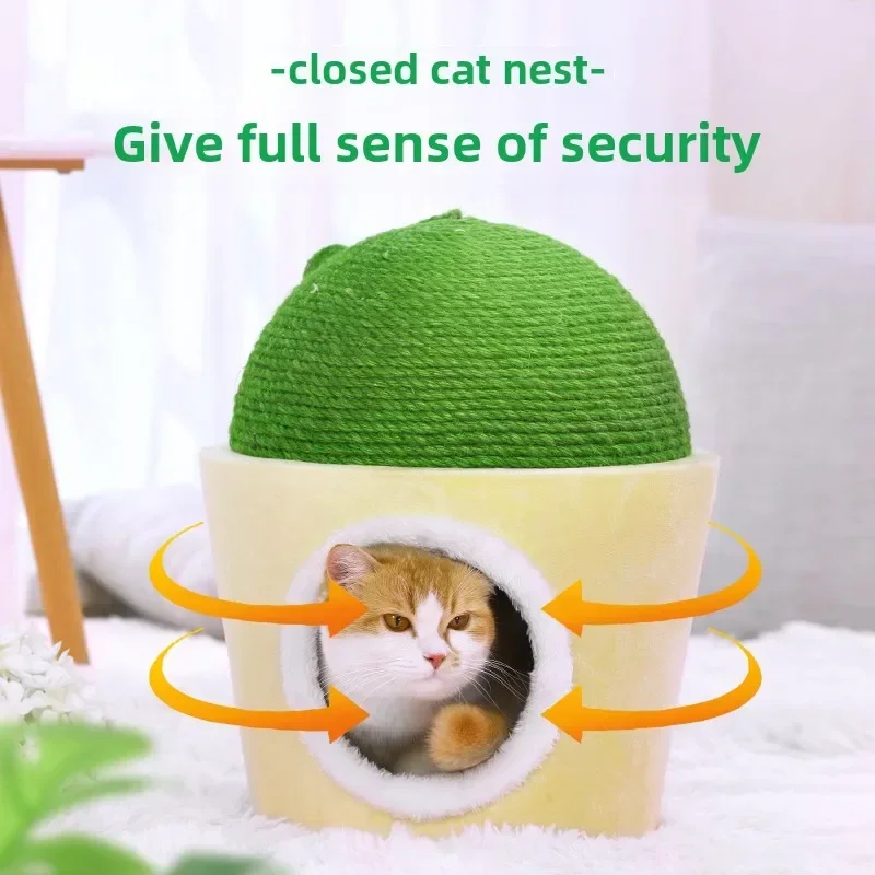 Cat House Pet Bed Pet Supplies Bebedero Perro Portatil Cat Tree House Cat Climbing Nest Mat Sisal Keep Warm in Winter