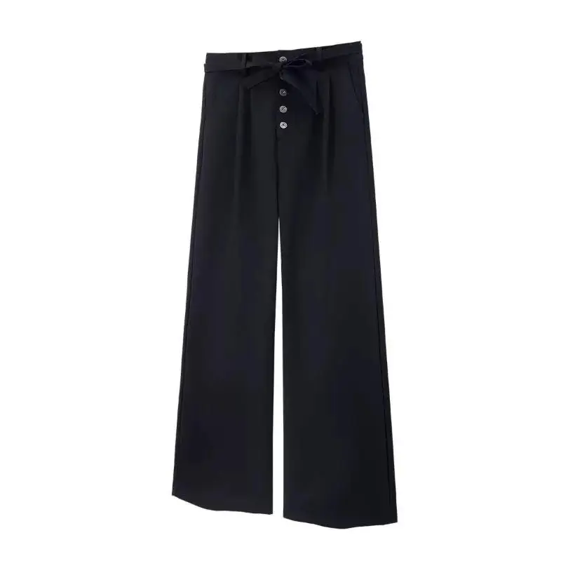 Casual Style Men's Wide Leg Pants Draping Feel Commuter Trousers Sword Way Mixed Fiber Loose Fit Long Jeans Youth Casual Wear