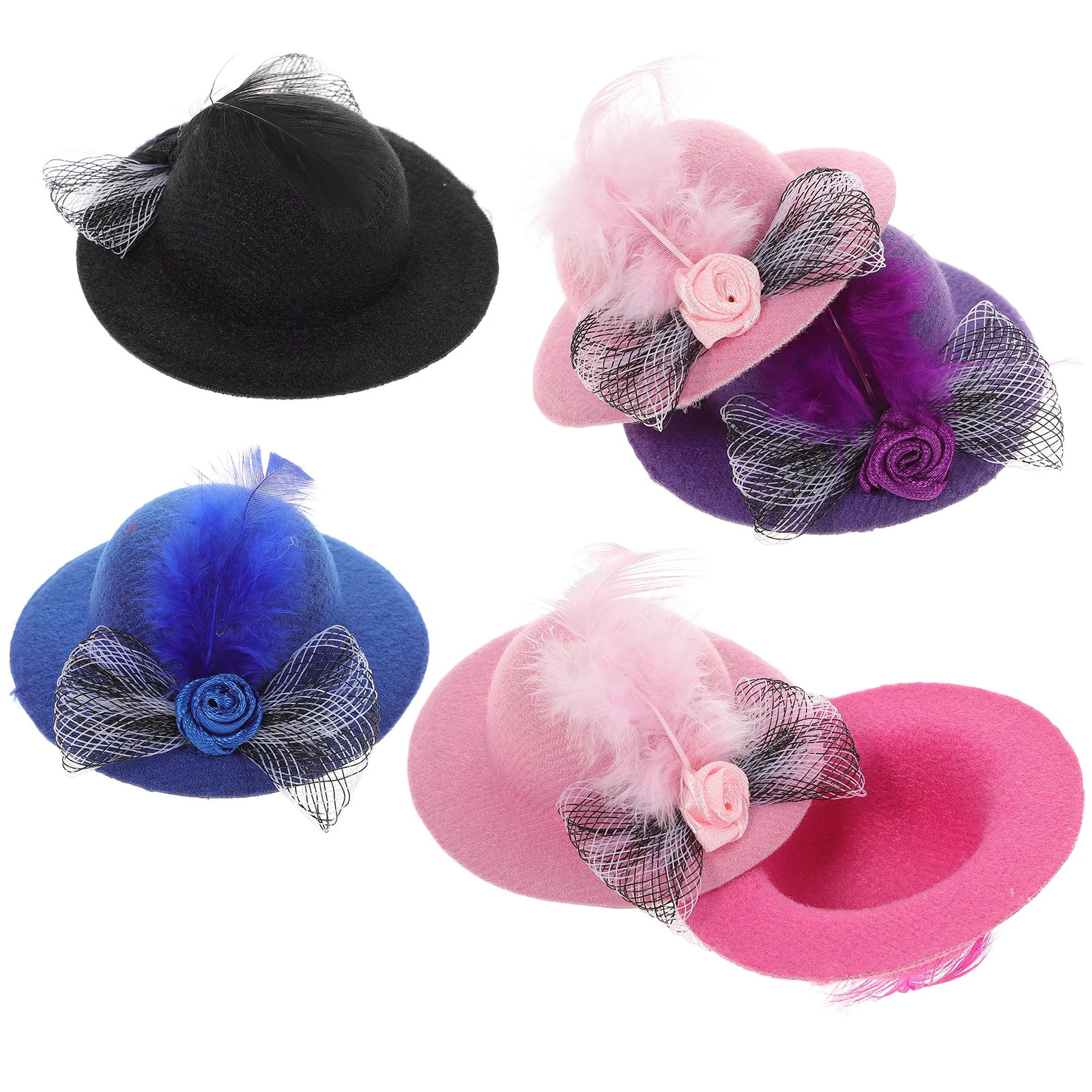 

6 Pcs Mini Princess Hair Accessories Tiny Hats for Crafts Polyester Dollhouse Durable Materials Toy Decorations