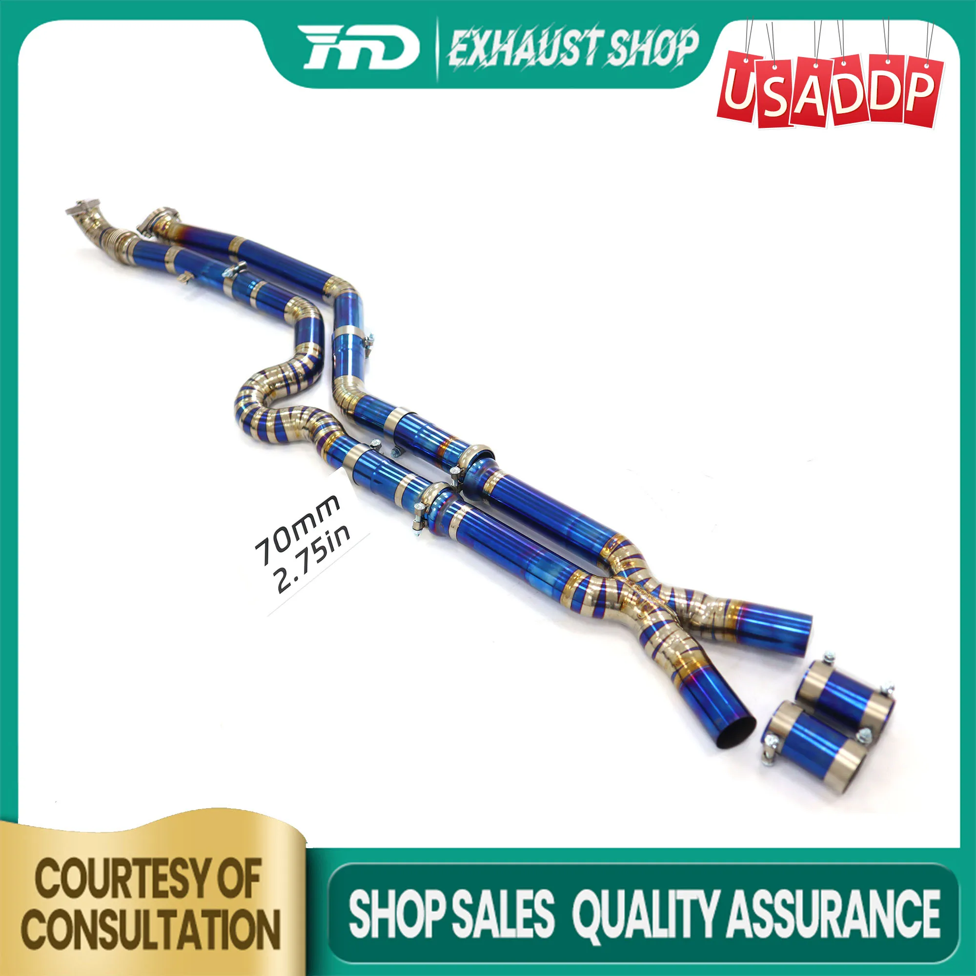 

for BMW M3 M4 Middle pipe G8X Exhaust Ti/SS304 Long service life Non-destructive installation