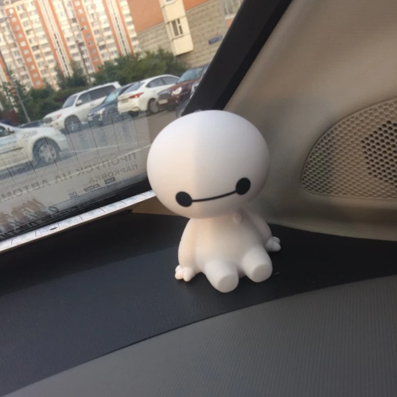 Cartoon Plastic Baymax Robot Shaking Head Figure Car Ornaments Auto Interior Decorations Big Hero Doll Toys Accessories