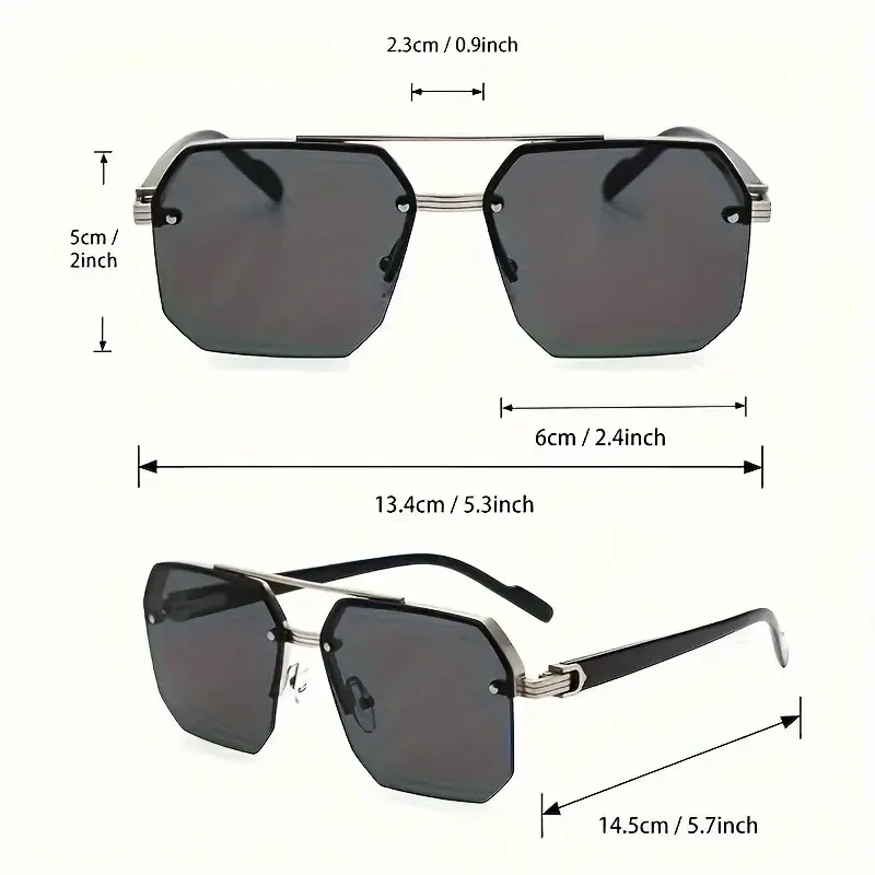 Classic Half-Frame Fashion Glasses for Men & Women - Vintage Style, Slimming Effect for Driving & Outdoor Adventures Gradient image 6