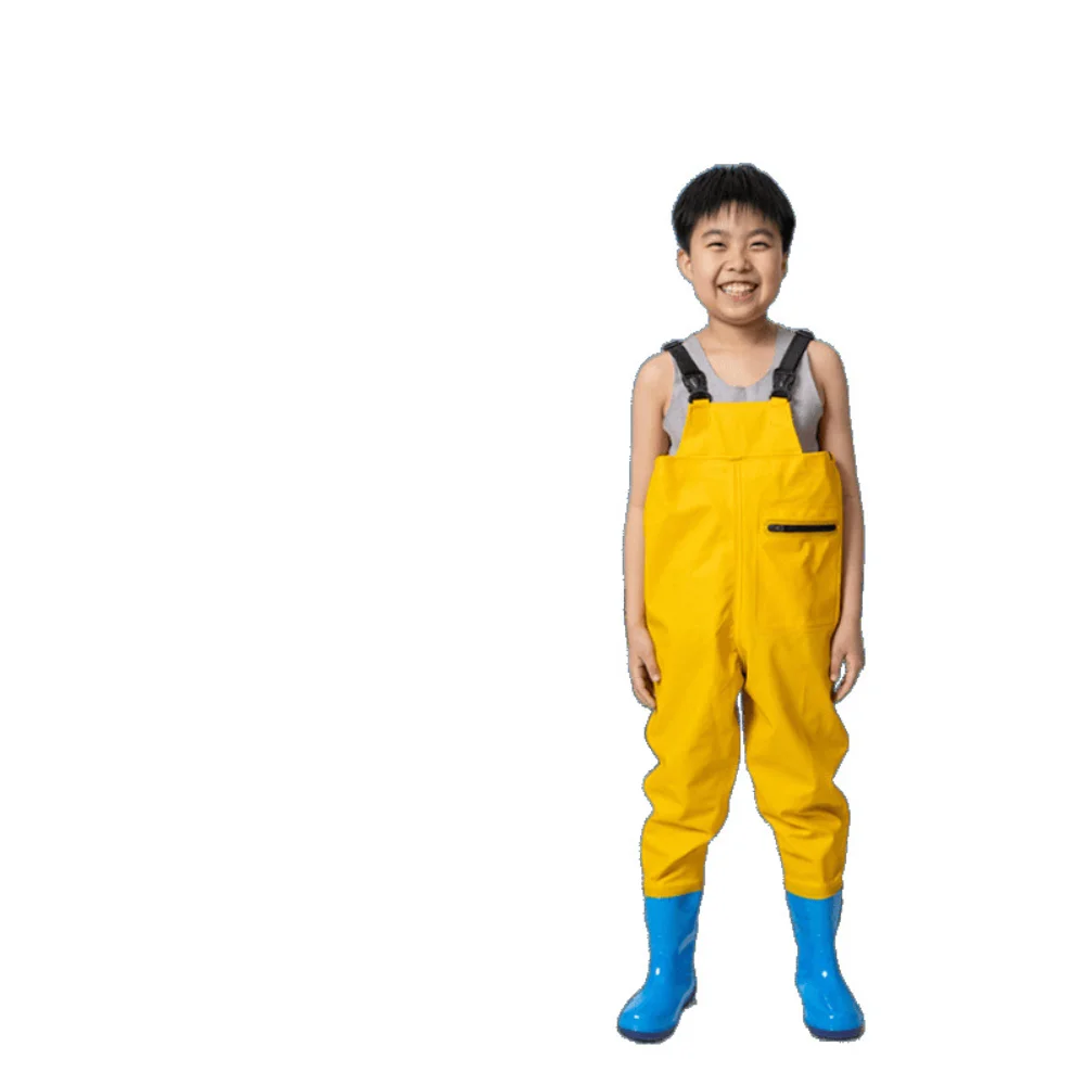 

Детские цельные утолщенные карманные штаны из ПВХ для рыбалки, кемпинга и спешка морской рыбалки