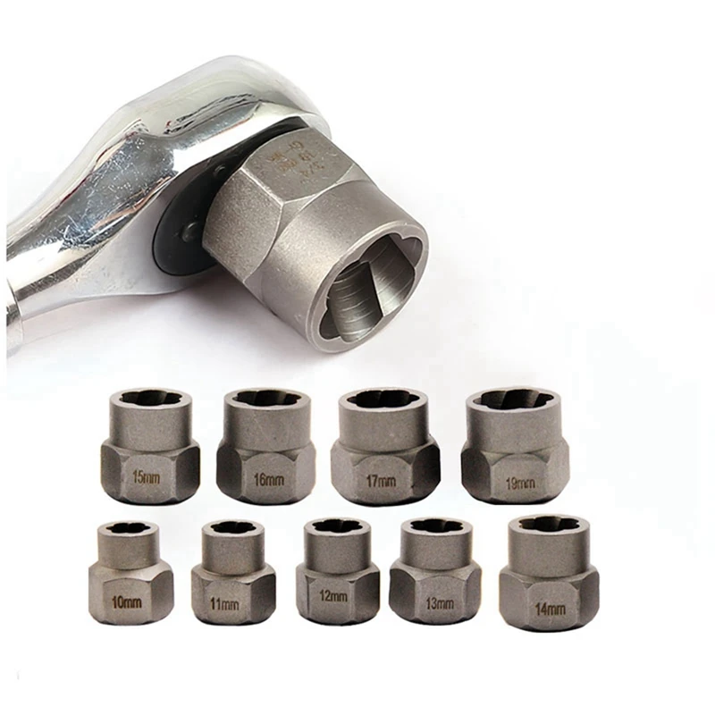 A98E-10Pc الجوز النازع 1/2 حفرة مربعة مدفع الهواء المفتاح الكهربائي استخدام الجوز المنزلق لإزالة مجموعة أدوات الصندوق الأحمر