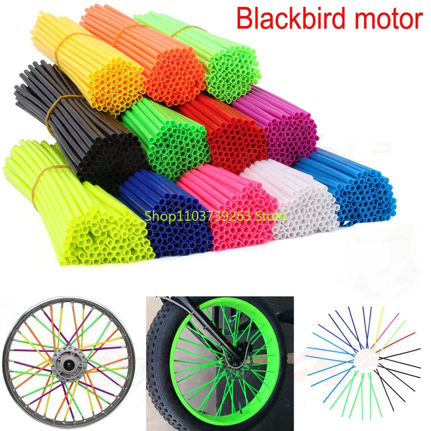 

360-Piece Universal Decorative Steel Wire Wheel Hub Spokes Sleeve for Road Vehicles and Mountain Bikes Motorcycle Spokes