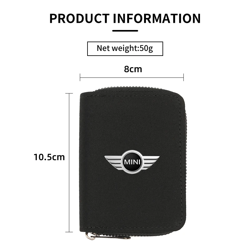 Car Logo Short Wallet Multifunctional Coin Purse Card Holder Gift For MINI Cooper One JCW R56 Countryman Paceman Clubman R58 R59