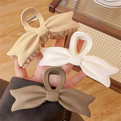 2024 Elegant Matte Large Bows Crab Hair Clip for Women Trendy Hair Claw Clips Fashion Sweet Hair Accessories for Ladies Girls