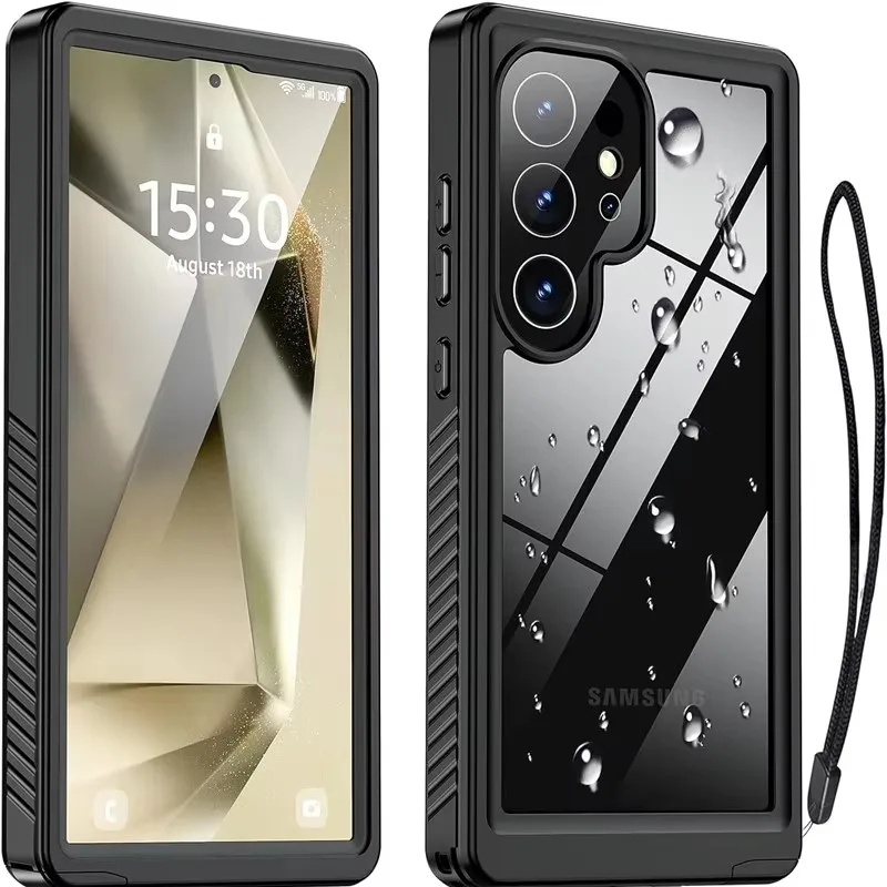 

IP68 Waterproof Case For Samsung Galaxy S25 Ultra S24 FE S23 Plus S21 FE S20FE A55 Built-in HD Screen & Lens Full Body Protector