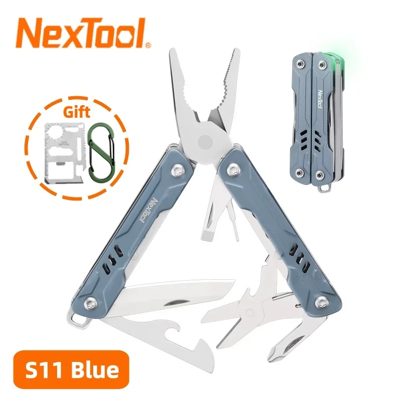 NexTool 12 in 1 Mini Sailor Pliers S11 Multi Tool Pocket Knife Folding Tools Outdoor Wire Cutters Screwdriver Scissors EDC Tools