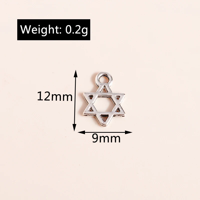 Leslie 100pcs 12*9mm Mini Hollow Five-pointed Stars Charms Pendants for Jewelry Making DIY Earrings Necklaces Bracelet Wholesale