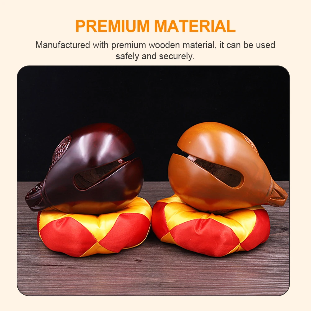 

1 set 1 Set Wooden Muyu Kit Buddhist Percussion Instrument For Temple Meditation Music Education Children'S Plaything Natural