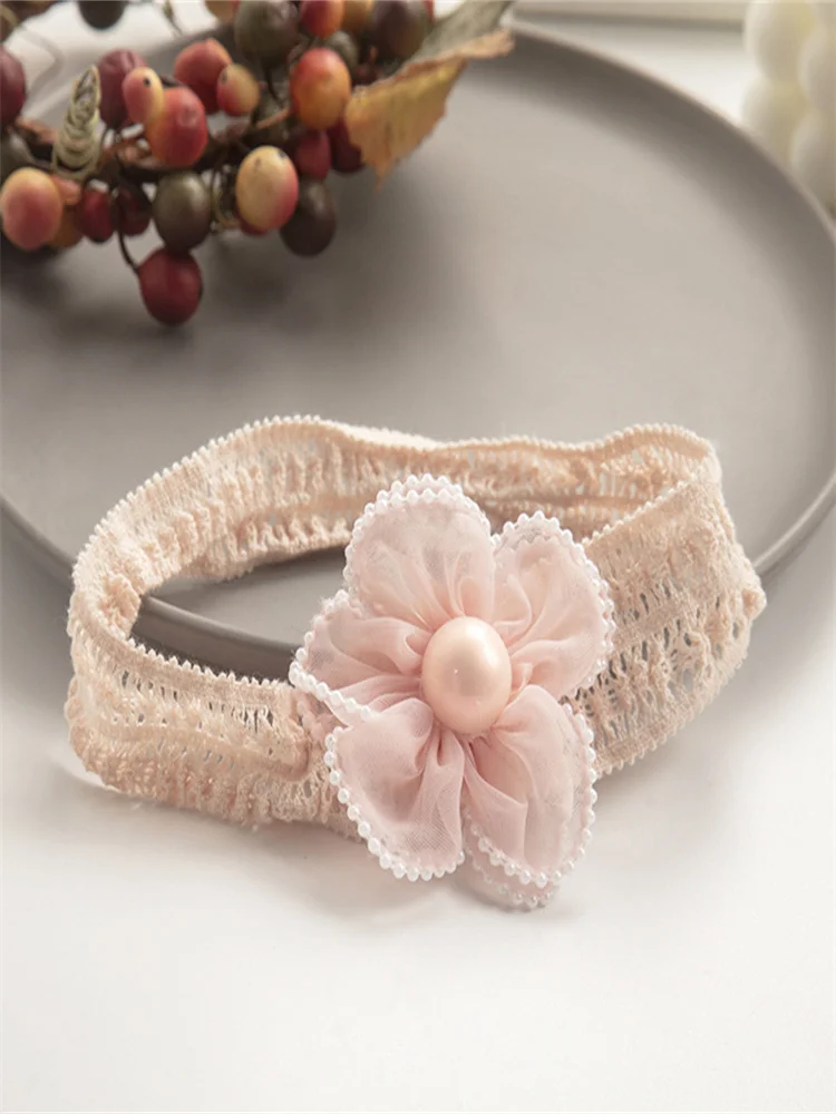 Korean Princess Lace Bow Headband Baby Full Moon Banquet Headband Baby Comfortable Elastic Hair Accessory Gift