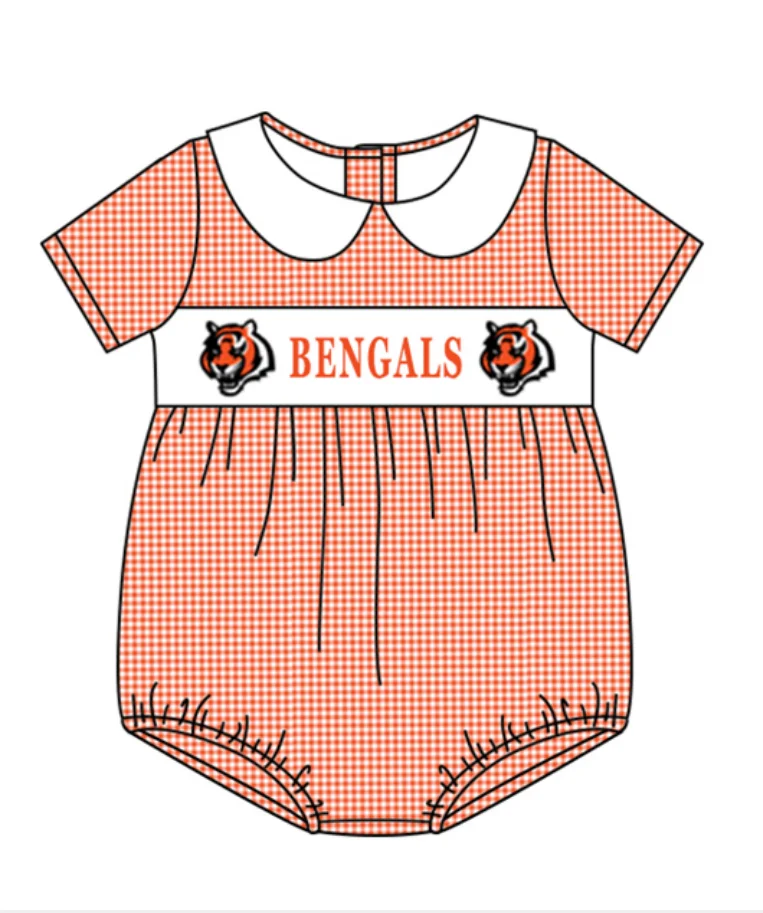 Mono de Boutique para niños pequeños, ropa escolar, nuevo diseño, ropa de verano para bebés, elemento a cuadros naranja, seda de leche personalizada