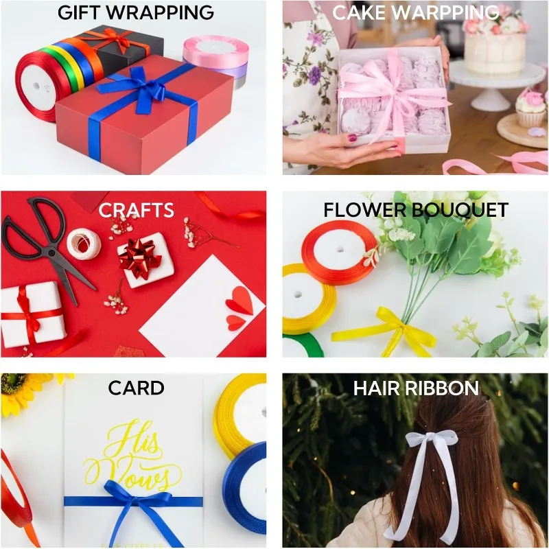 جديد 3/8 بوصة 25 ياردة شريط من الساتان الأصفر ، شريط قماش بلون واحد لتغليف الهدايا ، الزفاف ، شريط هدايا البوليستر لعيد الميلاد #3