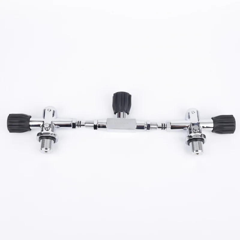 3/4NPSM Diving Tank Valve, Left Right Hand Switch, DIN YO KE Dual Type, Technical Diving Double Cylinder Air Valve Switch