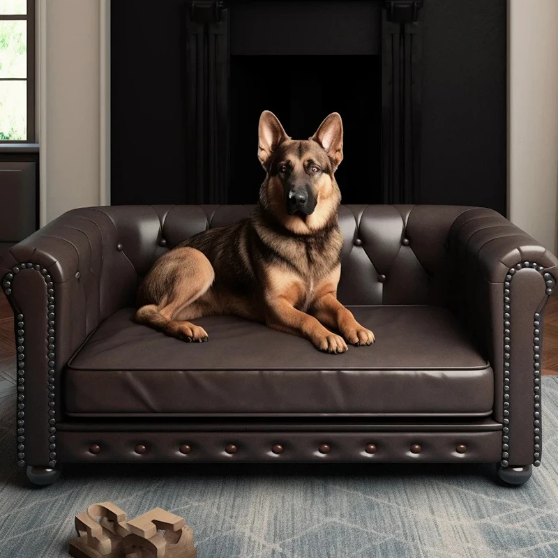 2024 Best Seller Luxury Memory Foam Dog Bed, Waterproof Wooden Pet Sofa Bed,  OEM Direct Manufacturer