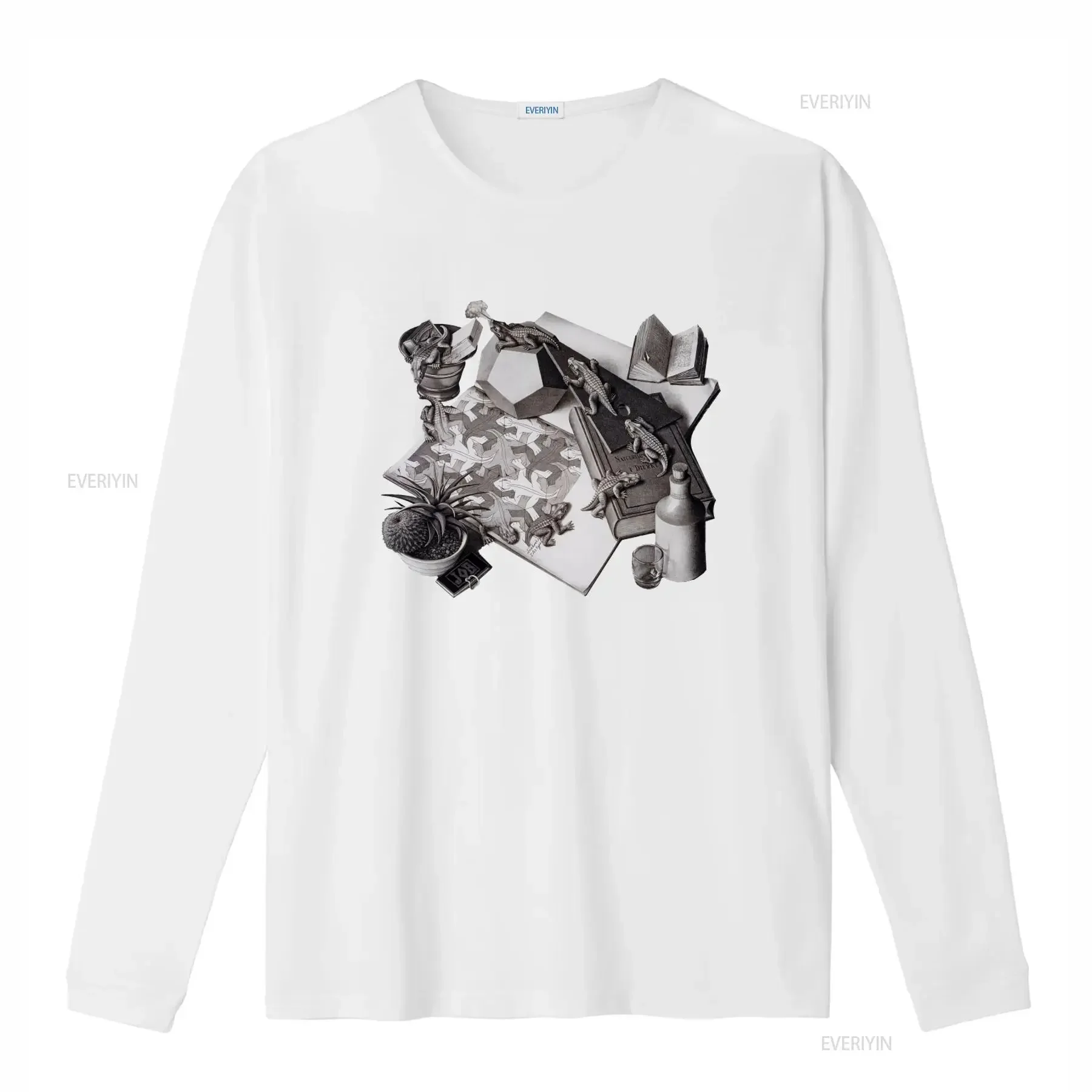 1991 Vintage MC Escher Heirs Cordon Art Baarn Holland White Lizard T Shirt vintage Washed designer clothes Soft Stretched homme view 4
