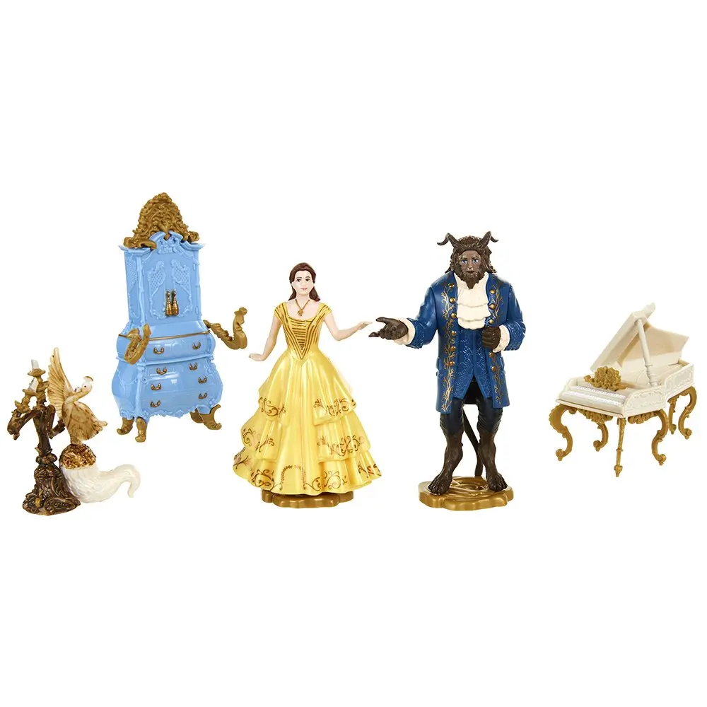 Disney Princess Beauty & The Beast Live Action Figure Set Scene Character Figurine Set Limited Edition Collector Model Kids Gift