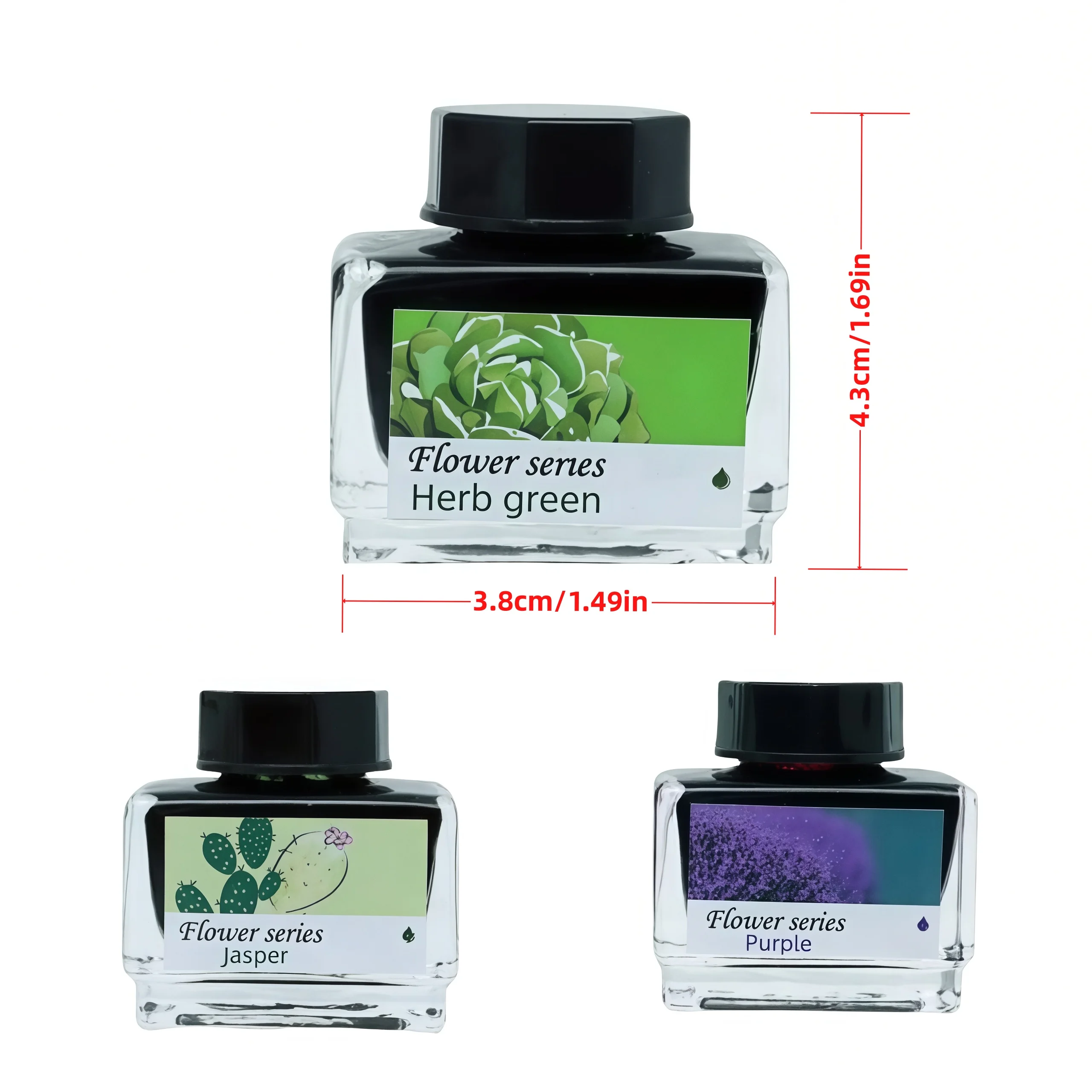 12 Colors Non-Carbon Ink Color 15ml Glass Bottle for Writing/Painting/Hand Account/Dyeing Card/Design Line Drawing