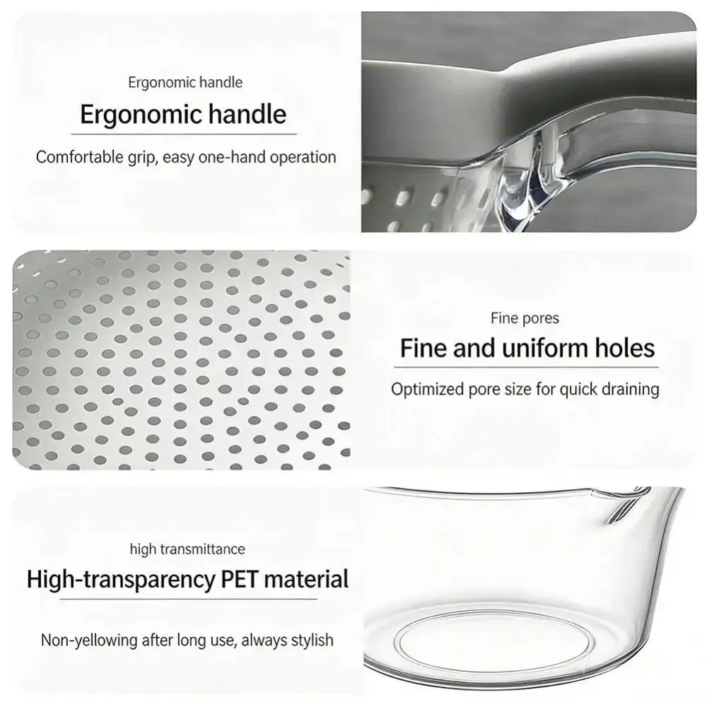 Durable 2-in-1 Kitchen Drain Basket with Handle Double Layer Vegetable Drain Basket Drain Rack