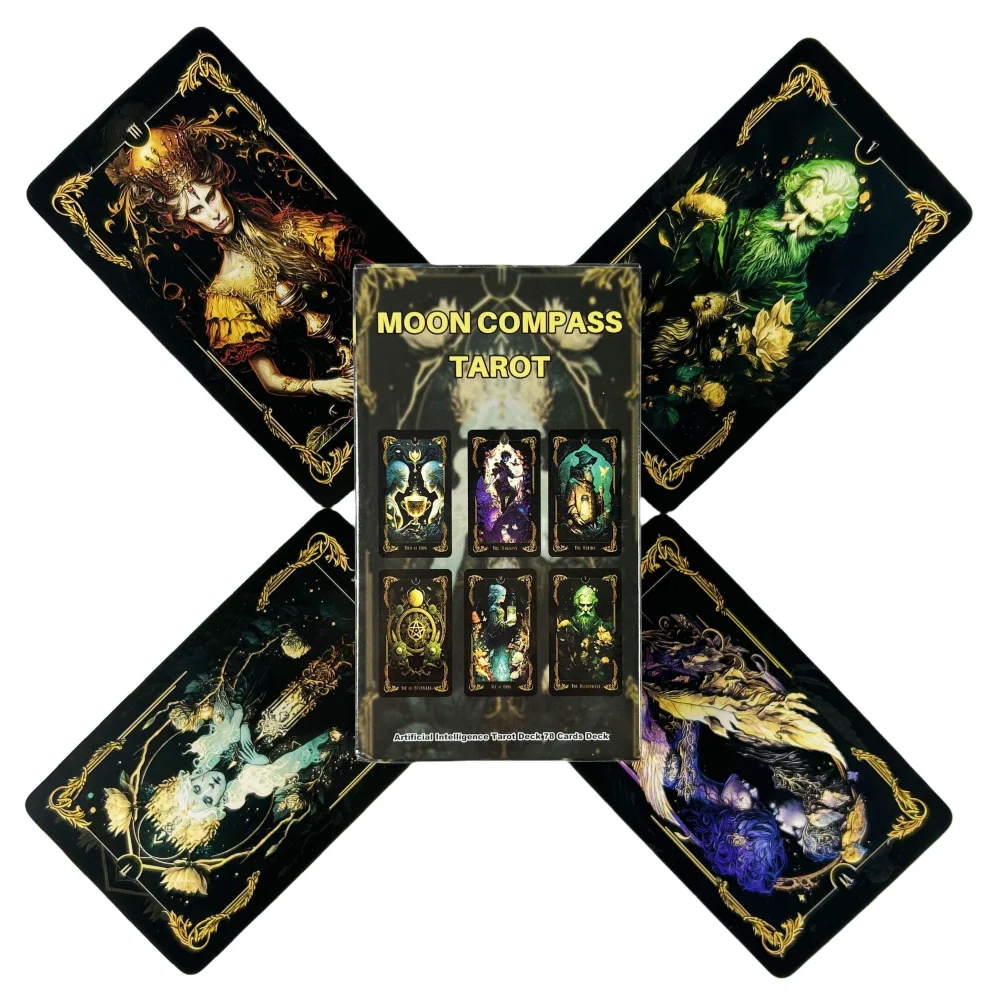

Moon Compass Tarot Cards A 78 Deck Oracle English Visions Divination Edition Board Playing Games