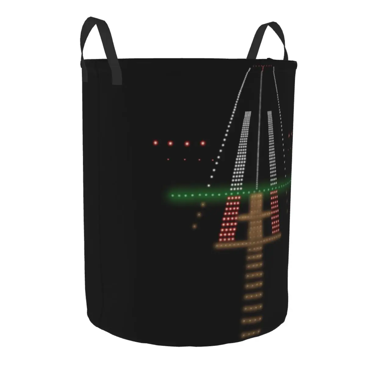 Airport Runway Lights At Night Laundry Hamper Large Clothes Storage Basket Air Traffic Controller Toy Bin Organizer for Nursery