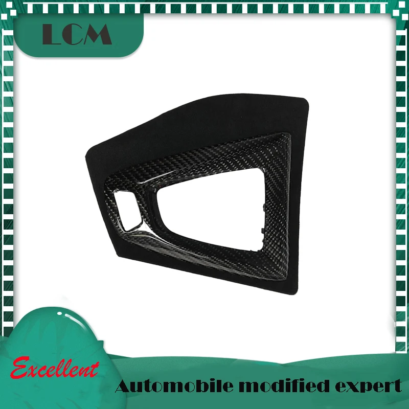 Styling ABS+Real Carbon Fiber Alcantara Gear Surround Cover 2014-2020 For BMW F87 M2 M2C Replacement Type Gloss Black RHD