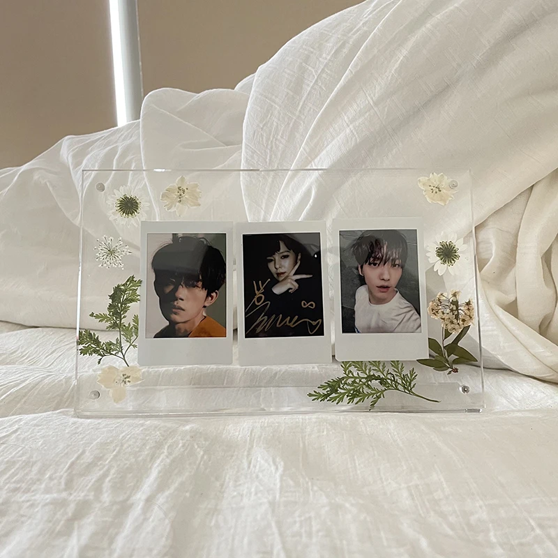 Transparent Acrylic Picture Frame Magnetic Double Sided Photo Frame Kpop Photocard Holder Album Poster Tag Display Stand Desktop