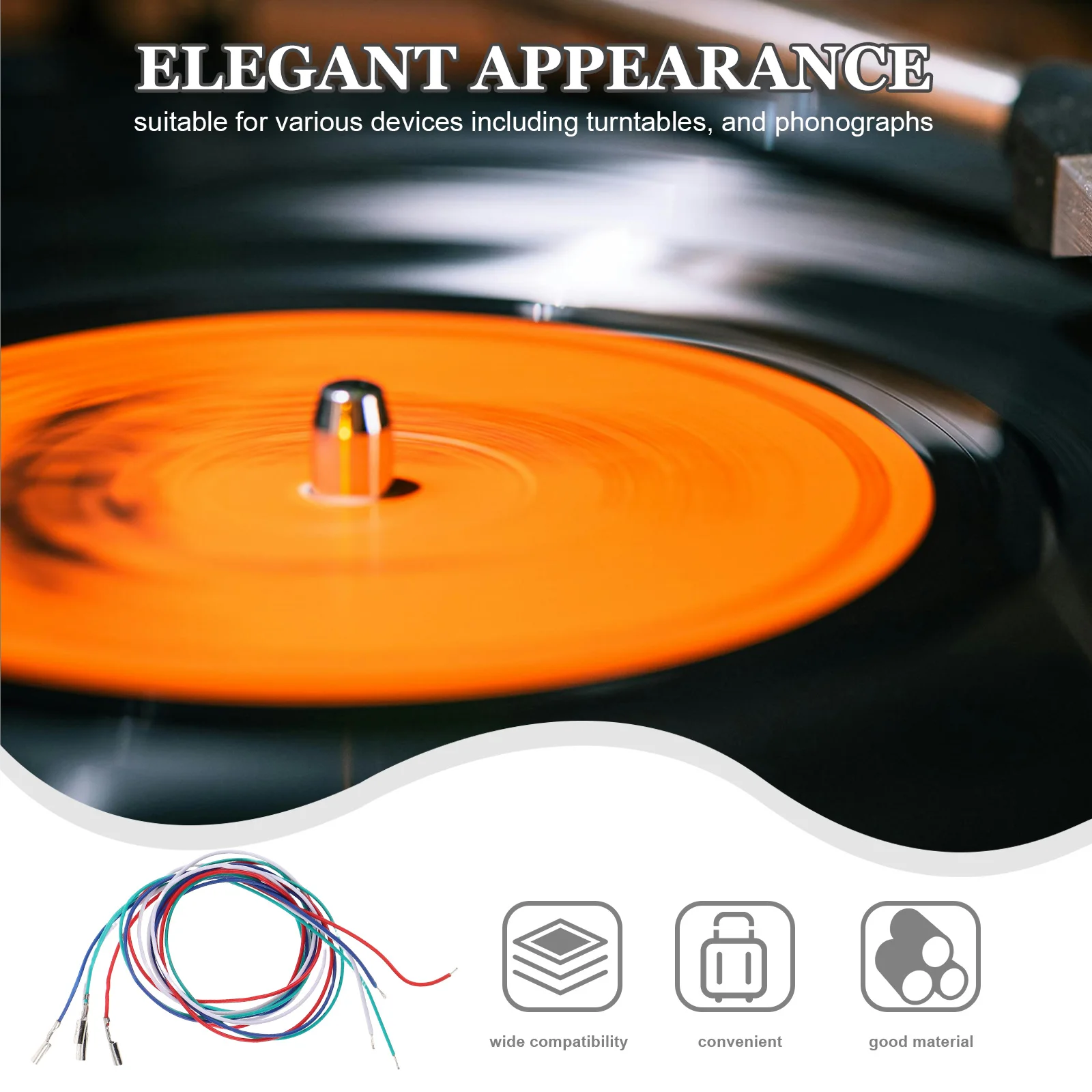 

4pcs Copper Phonograph Head Connection Part Replacement Headshell Cord Compatible With Turntables Phonographs Clear Audio
