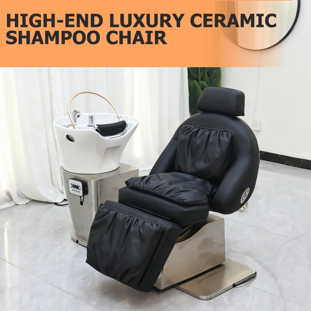 سرير تدليك لغسل الشعر، أثاث قابل للتعديل، كرسي شامبو مائل، سرير شامبو للتدليك الكهربائي المريح #3